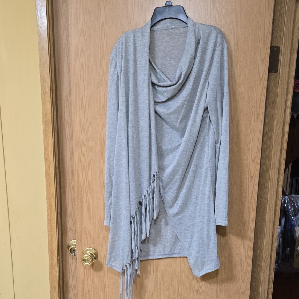Gray Women's Drape Wrap Type Top